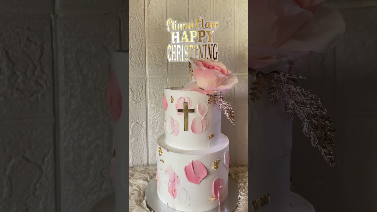 Baby Girl Christening Cake