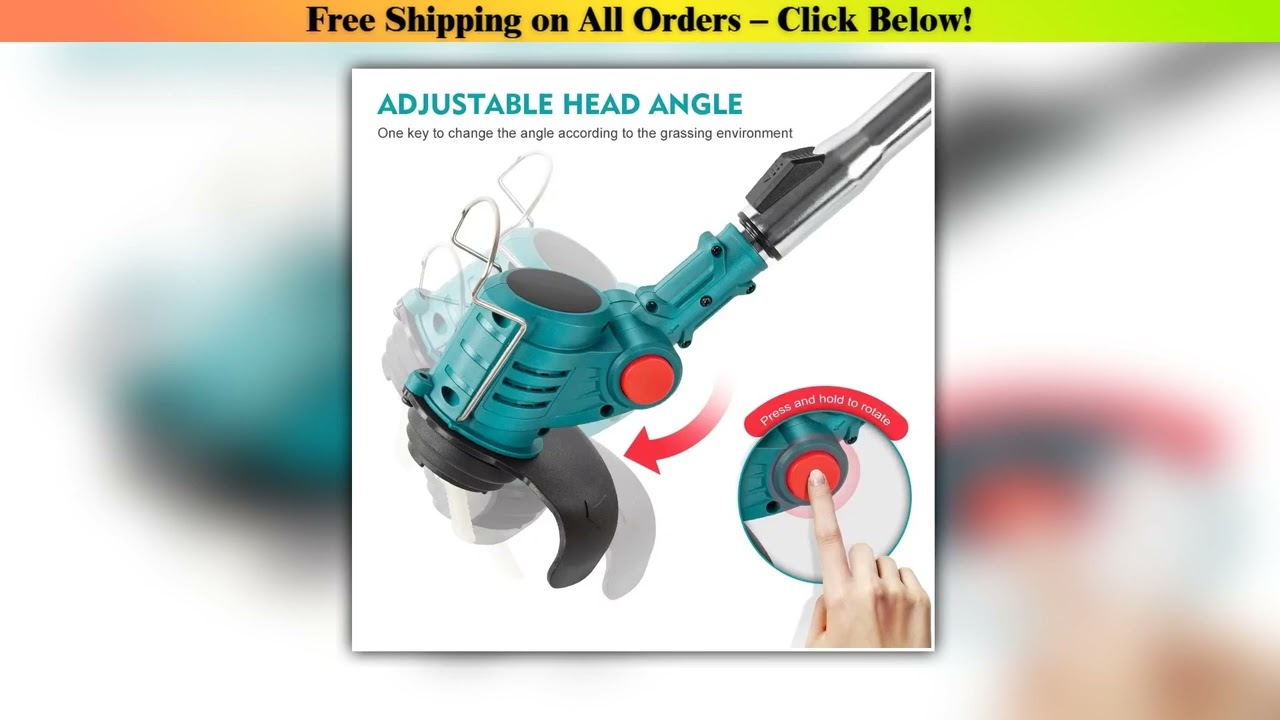 Abeden Electric Lawn Mower for Makita 18V Grass Trimmer Cordless Brush Auto Release String Cutter