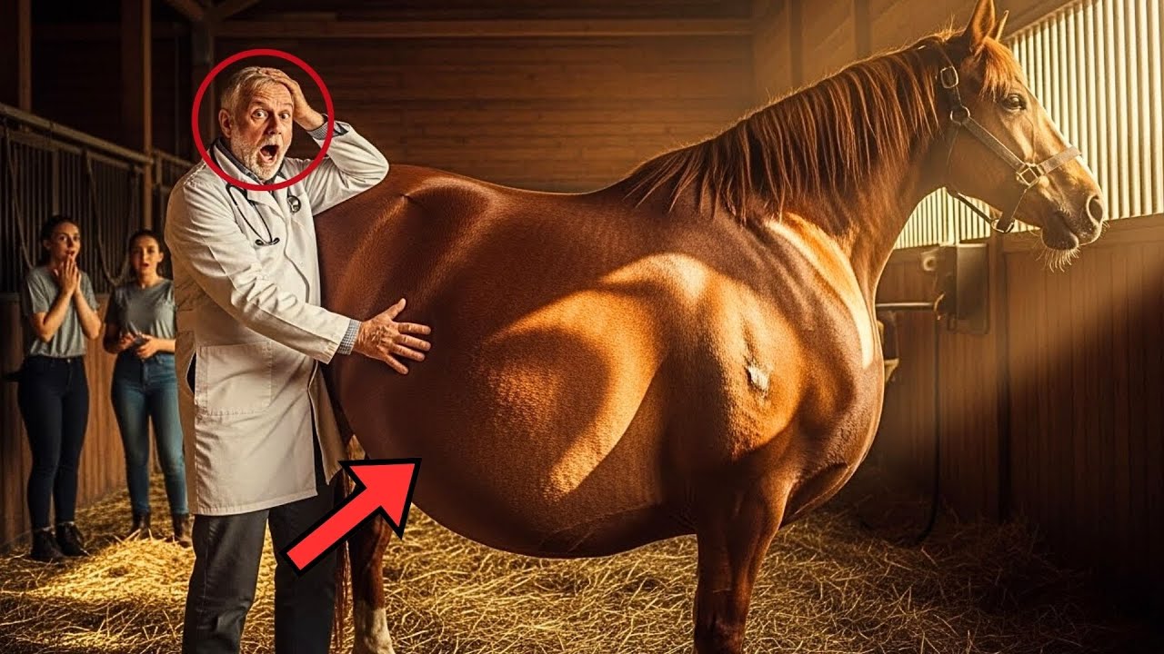 "NUNCA HE VISTO UNA YEGUA PREÑADA TAN GRANDE," DIJO EL VETERINARIO. ¡EL PARTO QUE SIGUE ES ÉPICO!