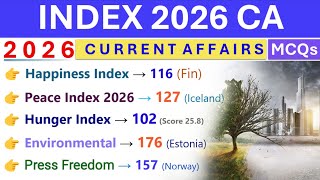 INDEX CURRENT AFFAIRS 2026 🔥| IMPORTANT INDEX 2026 | CURRENT AFFAIRS 2026 | TOP 3 COUNTRIES |