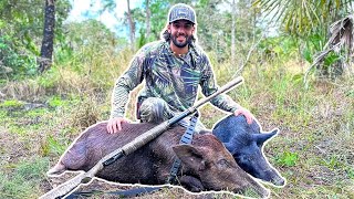 TWO HOGS DOWN on Florida Public Land! (Catch & Cook) Bacon Wrapped Hog Loin!!!