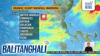 Orange heavy rainfall warning as of 11:46 a.m. (valid until 2 p.m., July 22, 2025) | Balitanghali