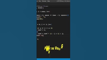 PATTERN-63||Pascal Triangle|| C++ || C language tutorial🔺📘📕 #shorts