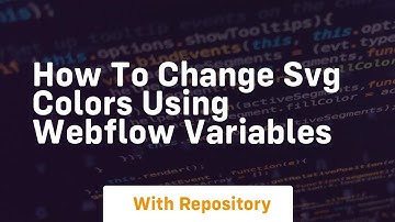 How to change svg colors using webflow variables
