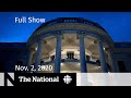 CBC News: The National | Home stretch of historic U.S. election | Nov. 2, 2020