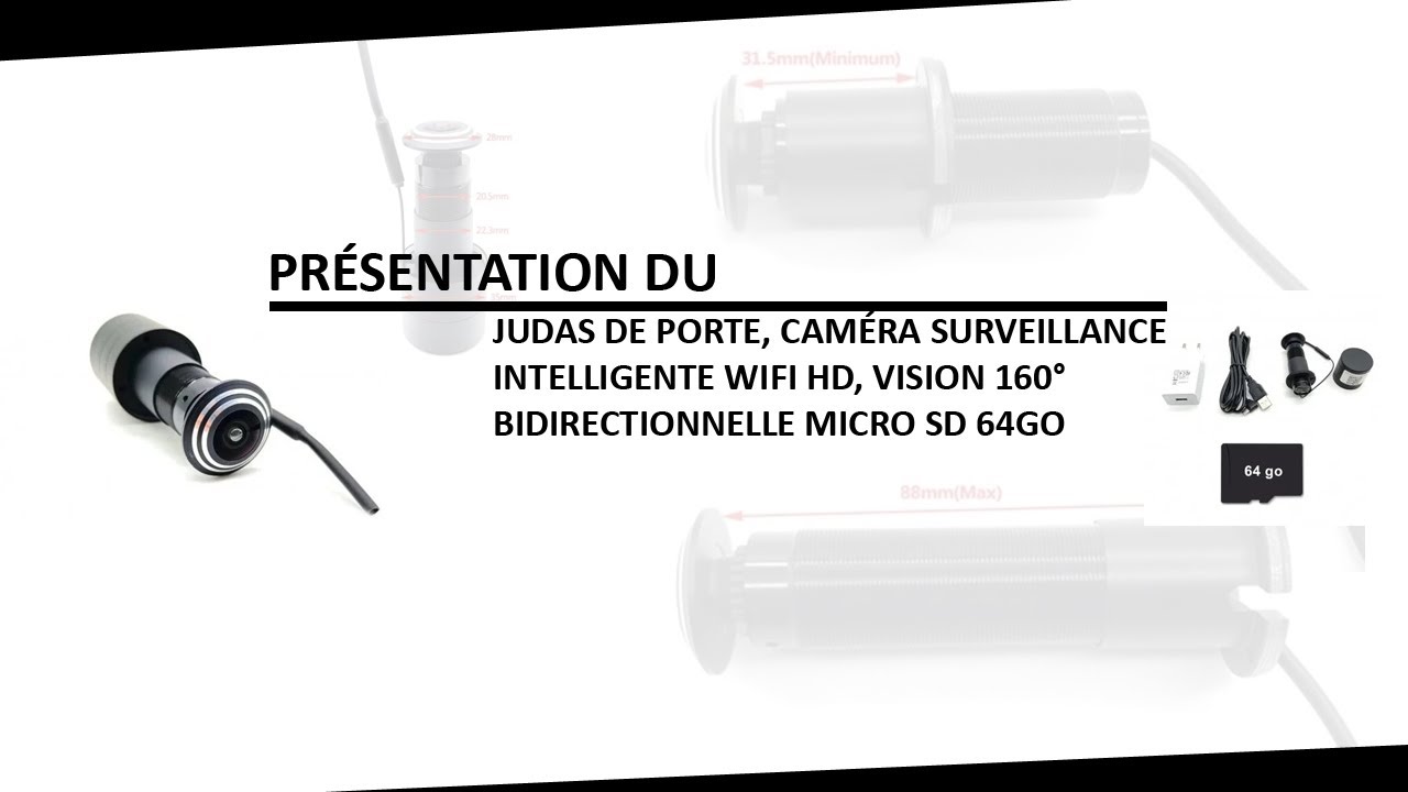 Judas De Porte Intelligent Avec Caméra WIFI HD - Vision 160° - Compatible ONVIF - Modèle ZSCAM-XMY210