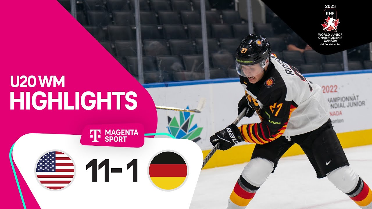 USA - Deutschland Highlights Viertelfinale IIHF U20 Eishockey-WM 2023 MAGENTA SPORT