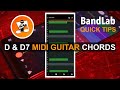 How to create a d major or d major 7 midi guitar chord