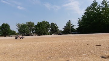 Rc drag race rustler vs bandit finish line view