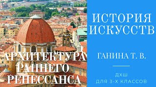 История искусств (3-й класс). Архитектура раннего Ренессанса