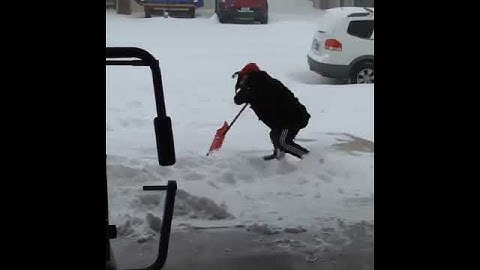 Guy Falls For 9 WHOLE Seconds Shovelling Snow!