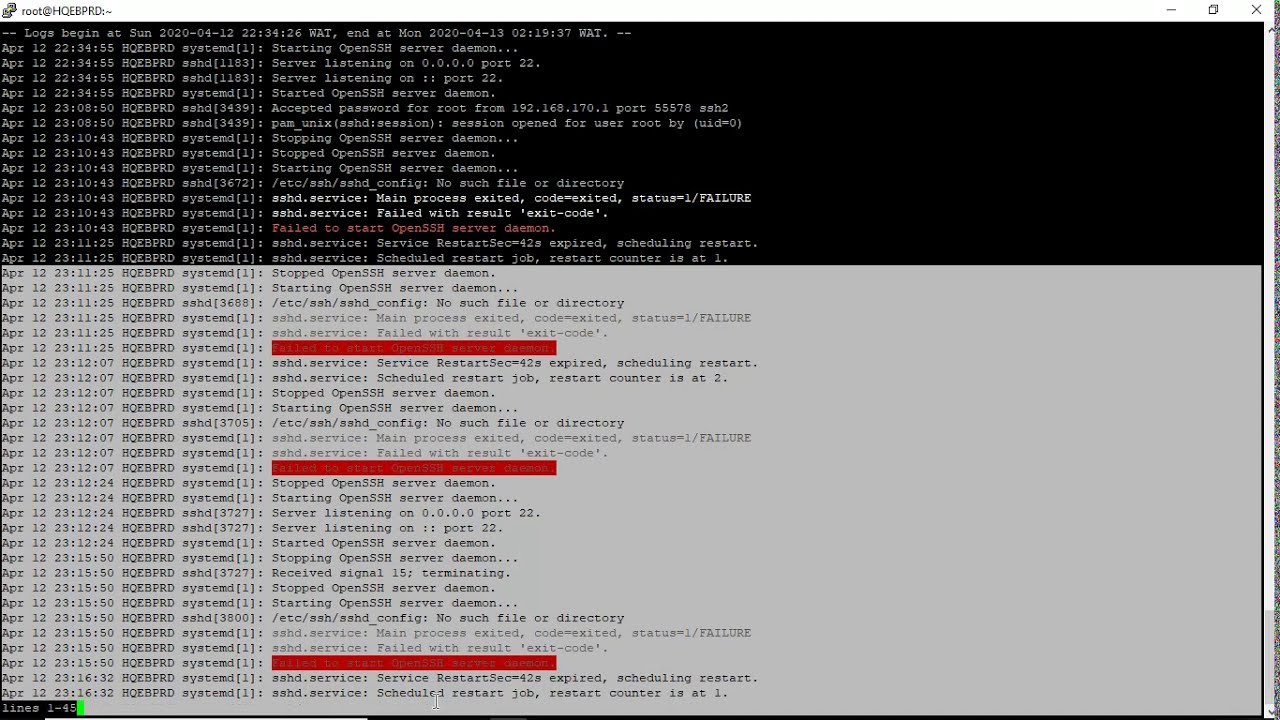 Viewing Logs In Linux With journalctl utility (RHCSA 8, Lesson 18B ...