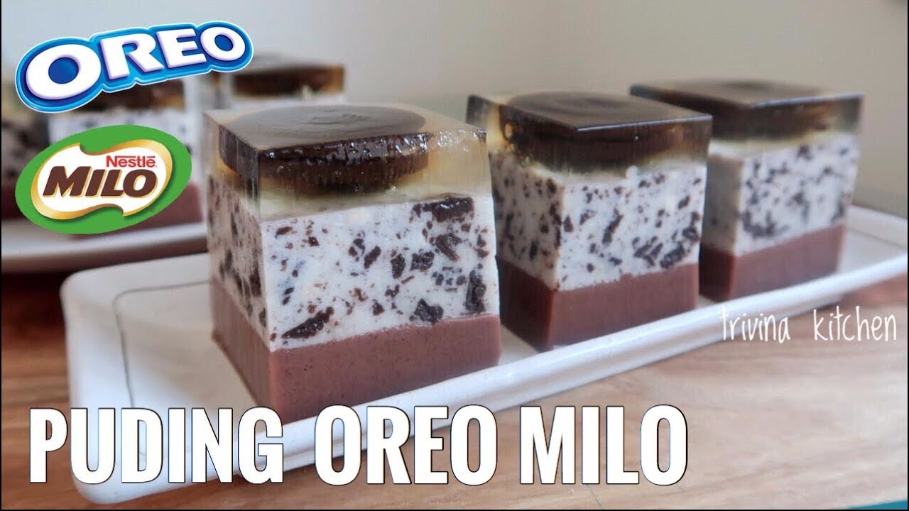 ⁣PUDING LAPIS OREO MILO | Oreo Milo Agar Jelly Cake | Trivina Kitchen