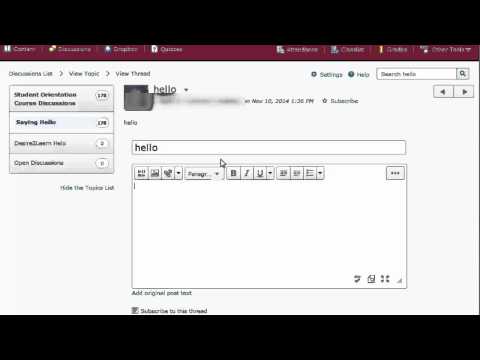 PCCVT0014 How to Reply to a D2L Discussion Post