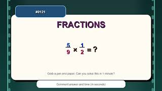 5/9 × 1/2 =  | 1-Minute Fractions Practice | Multiplying Fractions