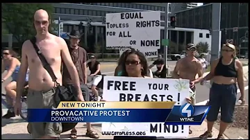 Topless Protest in Downtown Pittsburgh