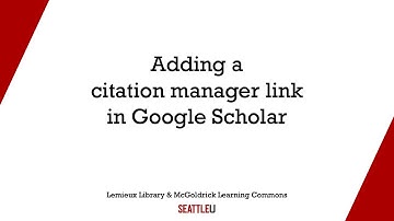 Adding a citation manager link in Google Scholar