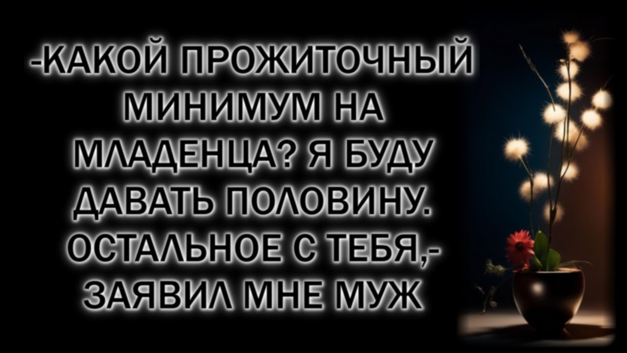 -Какой прожиточный минимум на младенца? Я буду давать половину. Остальное с тебя,- заявил мне муж