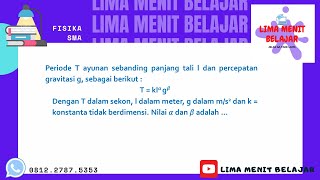 Besaran dan dimensi (soal 7) fisika kelas 10
