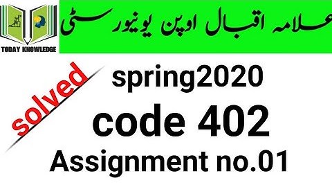 aiou solved assignment spring2020 || code 402 Assignment no.01