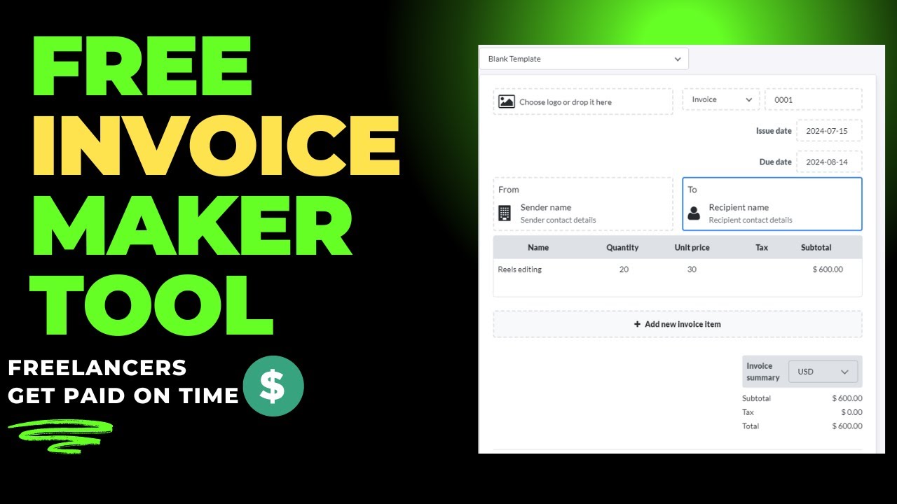 Free invoice maker online tool for freelancers | No More Invoice problem | Hindi Tutorial 2024