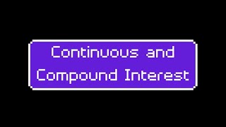 Compound and Continuous Interest