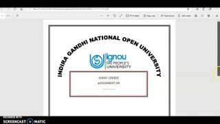 Cover Page For Ignment Submission Ignou