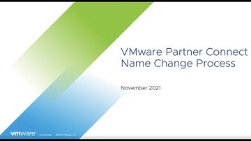 VMware Partner Connect Name Change Process