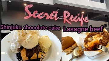 Shinjuku chocolate cake & lasagne beef at secret recipe