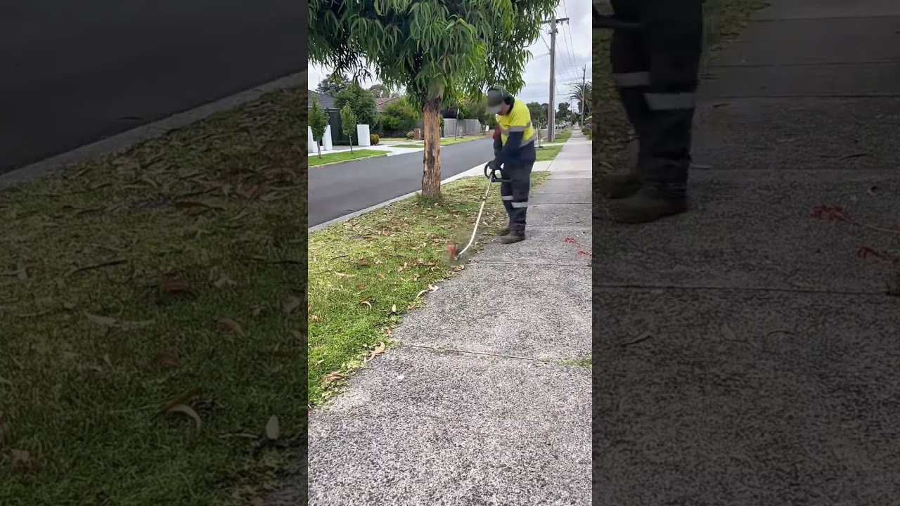 Professional Lawn Edging for a Clean Sidewalk Finish