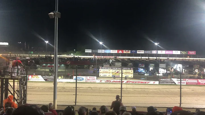 4 wide with pyros at Eldora Speedway