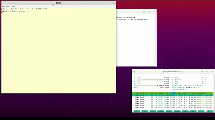Running Debian 7 PowerPC image on a x86 system using QEMU