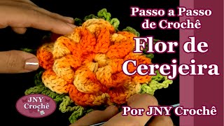Step by step crochet cherry blossom by JNY Crochê screenshot 5