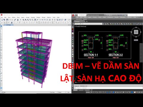 Video Vẽ dầm có sàn lật, sàn giật cốt cao độ | DBim - youtube