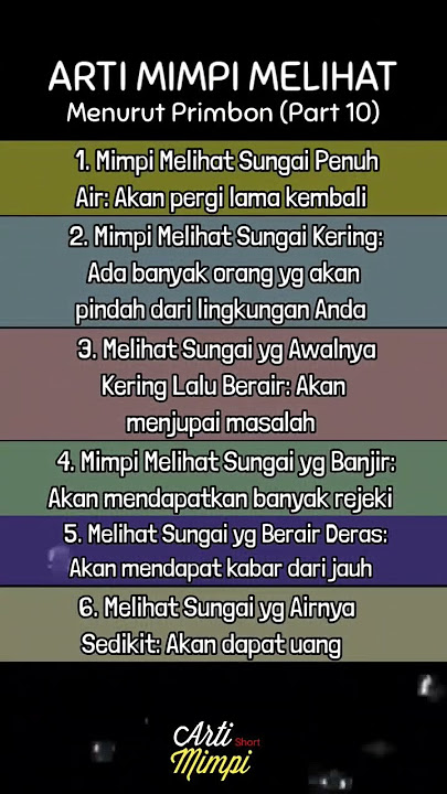 Arti Mimpi Melihat (Sungai) Menurut Primbon (Part 10) #artimimpi #sungai #primbonjawa