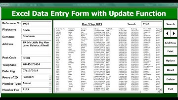 Overview of how to Create Advanced Excel Data Entry Form With Search and Update Function