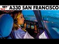 Piloting airbus a330 out of san francisco  cockpit views