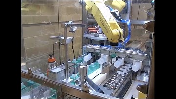 Robotic Cosmetics Bottle Handling System with FANUC LR Mate Robot - Farason Corporation