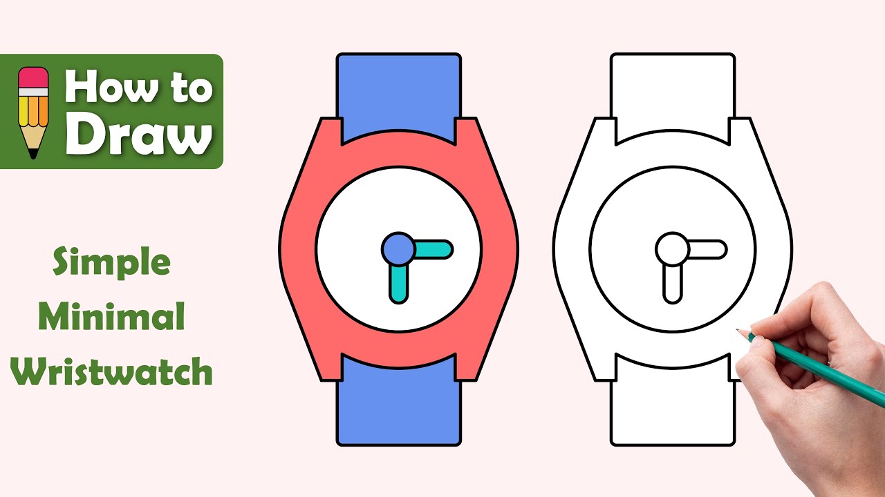 [#6/10] 🕰️ How to Draw a Simple Minimal Wristwatch! 🖊️ #MinimalArt # ...
