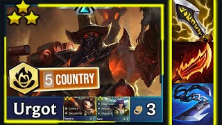 How Strong is 3 Star HEADLINER Urgot ⭐⭐⭐ Reroll Carry? ft. 5 Country | TFT Set 10