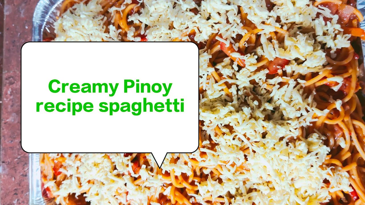 creamy Pinoy spaghetti recipe w/ condence/panlasang pinoy YouTube