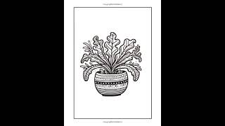 Potted Plants Coloring Book