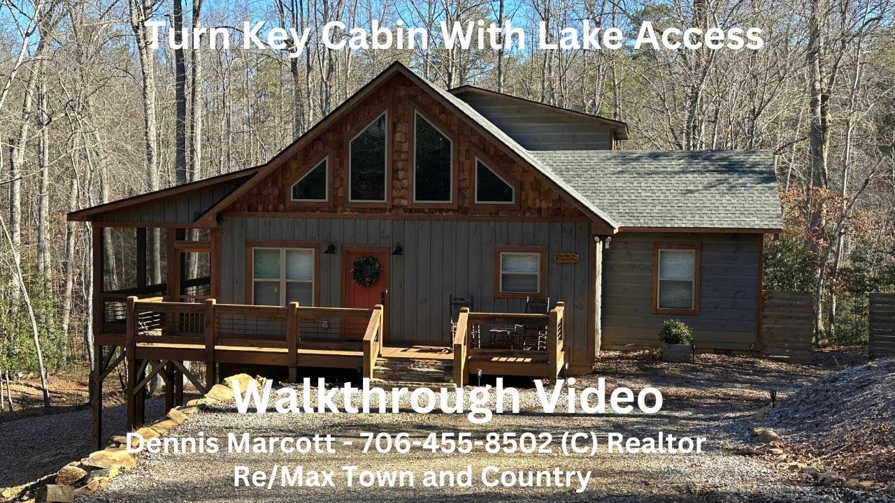 Cabin with Lake Access For Sale in Blairsville, Ga! ELEGANT Turnkey
