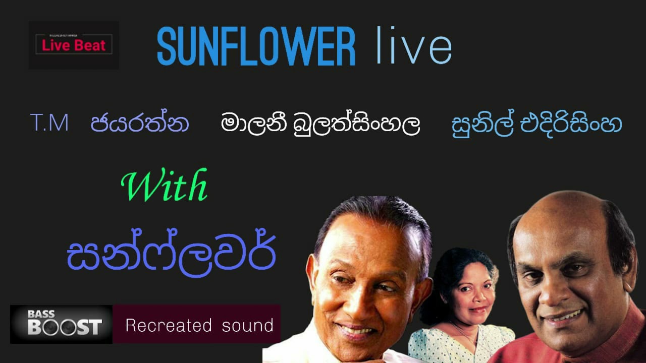 Sunil Edirisinghe  Malani Bulathsinhala  TM Jayarathna With Sunflower Old Live