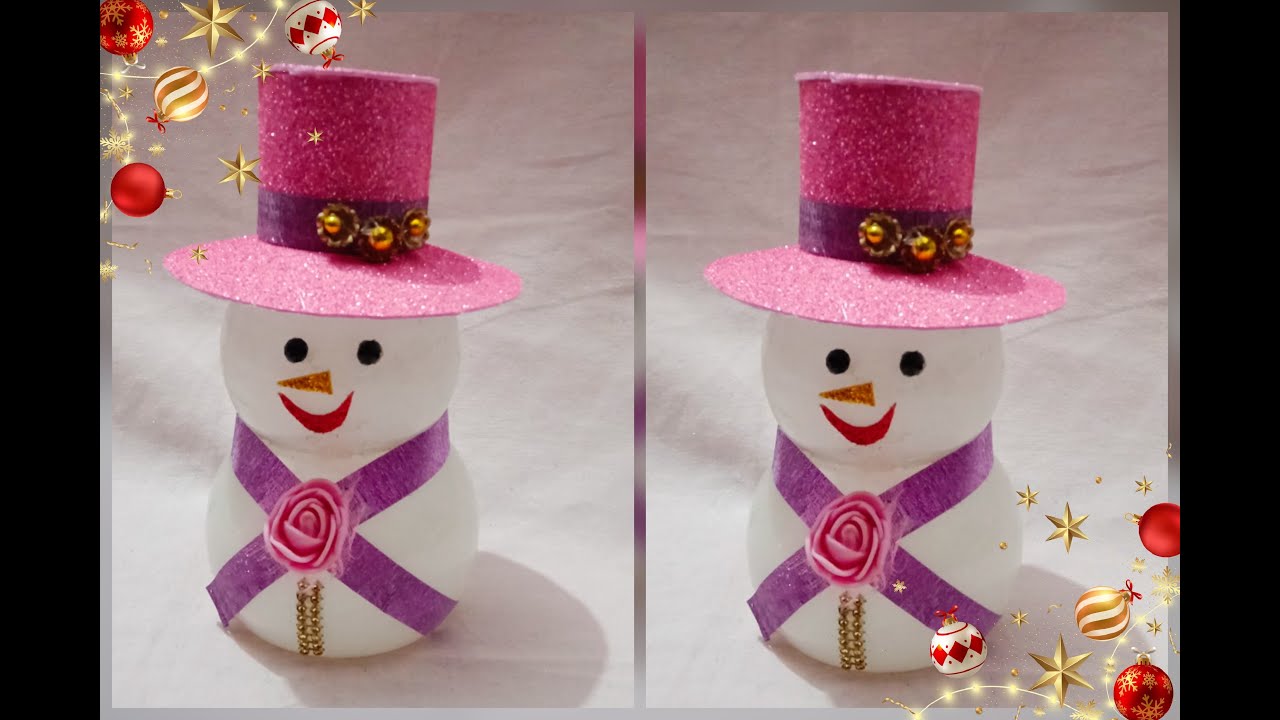 Fuse Waste Bulb Craft idea || DIY Snowmen Craft idea || Snowman making with Wasting Bulb