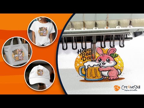 Celebrate Beer Day with Cre8iveSkill&rsquo;s Fun & Vibrant Bunny Embroidery Design