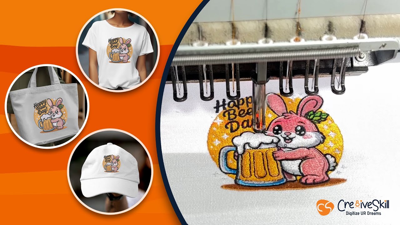 Celebrate Beer Day with Cre8iveSkill’s Fun & Vibrant Bunny Embroidery Design