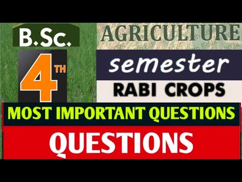 Bsc agriculture 4th semester most important questions #trending - YouTube