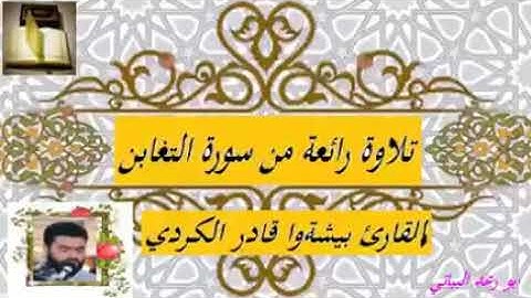 تلاوة رائعة من سورة التغابن للقارئ بيشةوا قادر الكردي