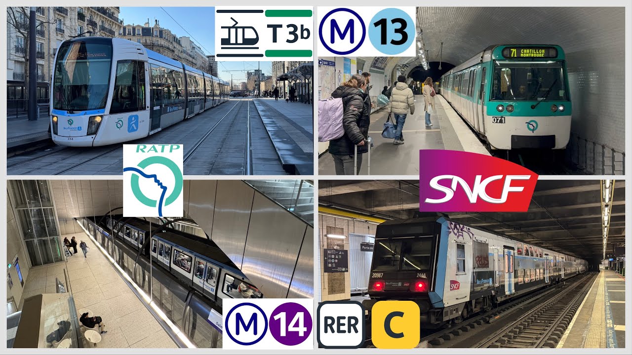[RATP/SNCF]Métro RER et Tramway à la station Porte de Clichy #ratp #sncf